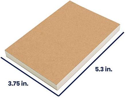 LayFlat Sketchbook - 3.75 x 5.3 Inches - Kraft Blank Note Book, 64 Sheets, Thick 100gsm Paper, for Drawing, Sketching, and journaling