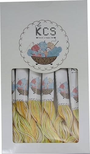 KCS Big skeins of 25 Meters Size 25 Color Variegated Cross Stitch Stranded Threads,6 skeins,4080