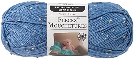 Loops & Threads Flecks Yarn - Yarn for Knitting, Crochet, Weaving, and Arts & Crafts - Blue, Acrylic Blend, 6.53 oz