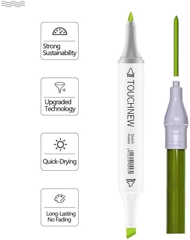 10Pcs Alcohol Markers Pure Color Series,T6 Upgrade Dual Tip Art Solid Color Markers Set for Adults Beginner Drawing Sketching DIY Crafts (Colorless Blender)
