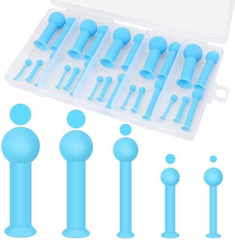 25P Hole Maker for Resin-5 Sizes (2/3/4/6/8mm), Silicone Molds Holes Tools | Suction Without Drilling for Epoxy & UV Resin Molds Tools Reusable for Making Jewelry, Keychain, Earring, Pendant DIY Craft