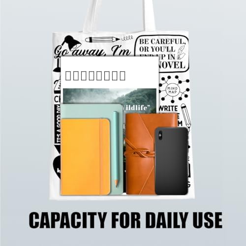 Canvas Tote Bag Gifts for Women Music Dance Sewing Lovers, Double-Sided Print Bags
