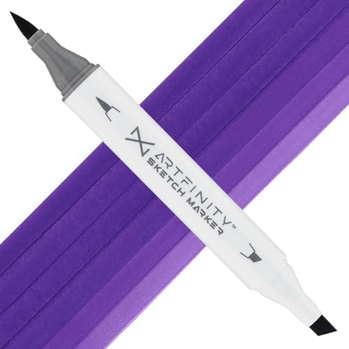 Artfinity Sketch Markers - Imperial Violet BV1-6, Vibrant, Professional, Dye-Based Alcohol Markers for Artists, Drawing, Travel, & More