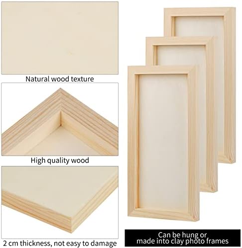 ADXCO 8 Pack Wood Panels 6 x 12 inch Wooden Canvas Board Unfinished Wooden Panel Boards for Painting, Arts, Pouring Use with Oils, Acrylics
