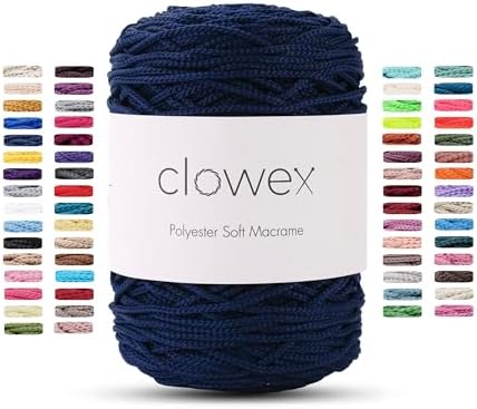 Polyester Soft Macrame Cord 2.5-3mm, 191 Yards x 1/9 inc Turkish Polyester Rope, Braided Macrame Yarn for DIY Crafts, Plant Hanger, Wall Hanging, Macrame Bag