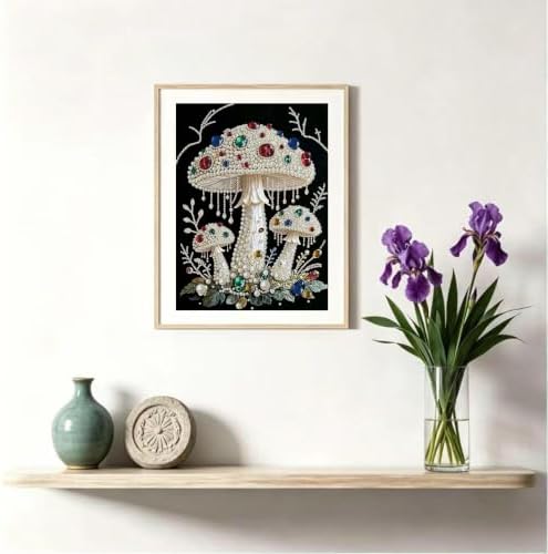 Mushroom Diamond Pearl Painting Kits for Adults,Diamond Art 12X16In