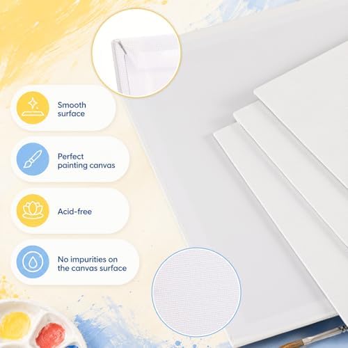 Canvas Boards for Painting 4 Pack 8x10 Inch Blank Canvas Panels