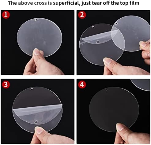 Acrylic Clear Ornament Circle Blanks, 3.5" Transparent Round Disc | 50 Pieces DIY Crafts, Christmas Tags Signs 1/16" Thick