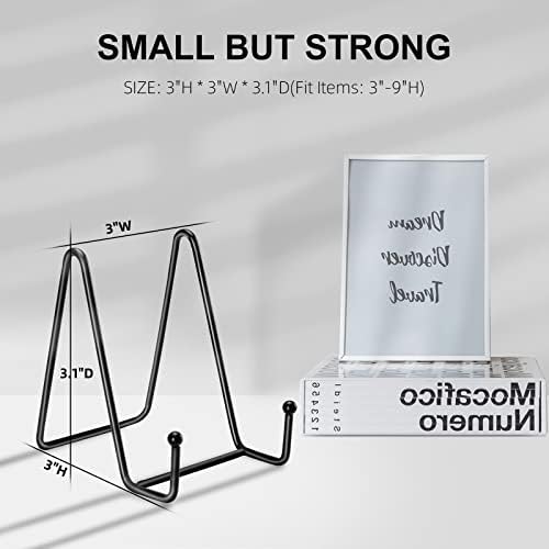Kruodop 5 Pack Plate Stands for Display, 3 Inch Plate Holder Display Stand, Metal Frame Holder Stands for Book, Pictures, Photo Easel, Tabletop Art