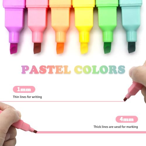 Vitoler Highlighters Assorted Colors,Chisel Tip No Bleed,12 Pack | long lasting ,Aesthetic,high quality for bible study,books,journal,writing,school office