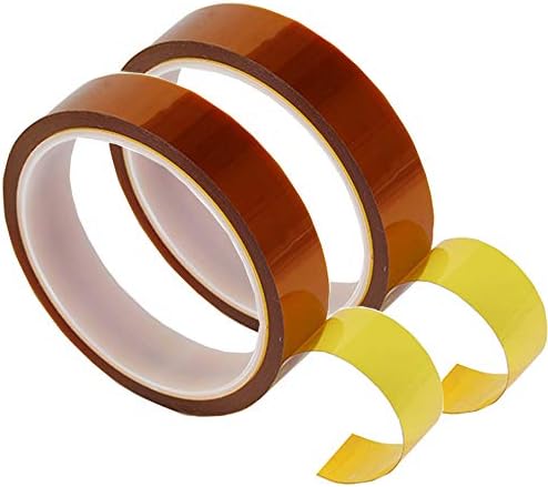EQUTY BAYMERS 2 Rolls 20mm X 33m 108ft Heat Tape,Adhesive Heat Resistant/Transfer Tape, Heat Vinyl Thermal Sublimation Press Tape,No Residue,Electronics,Soldering,Protecting Circuit Board