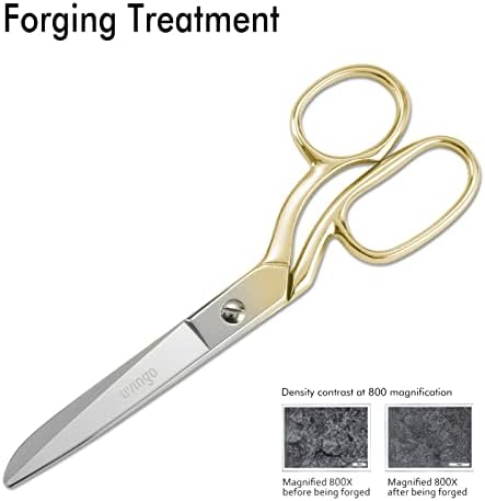 LIVINGO 8" Fabric Scissors Heavy Duty Multipurpose Dressmaker Shears