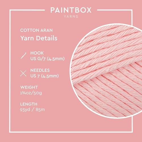 Paintbox Yarns 100% Cotton Aran Yarn 1.76oz / 50g, 93yds / 85m