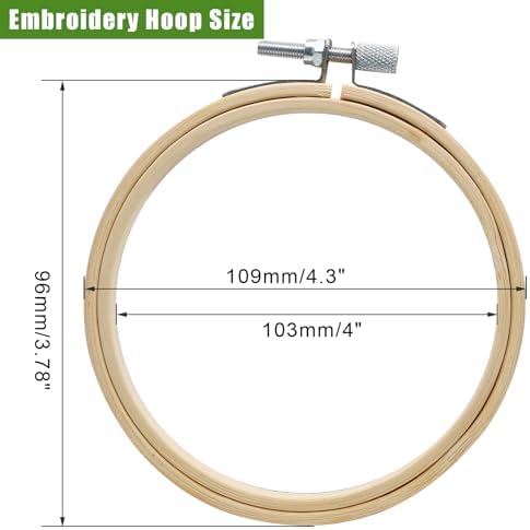 Biaungdo 12 Pieces 4 Inch Round Wood Embroidery Hoops