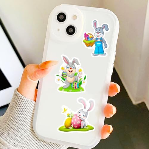 200Pcs Easter Stickers for Water Bottles, Easter Egg Bunny Stickers for Kids Teens Girls Adults, Vinyl Waterproof Sticker for Laptop, Phone