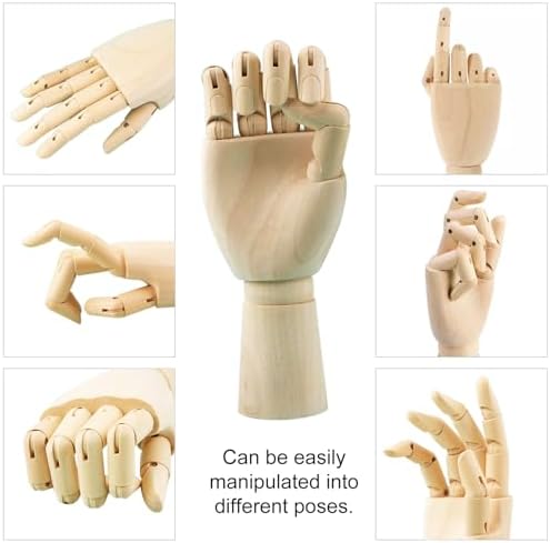 2 Pack 12" Drawing Mannequin,12" Hand Model,Wooden Manikin Body Figures Gifts for Artists,Poseable Art Mannequin Figure Dolls,Wood Statue Sculpture Decor Animation Drawing Tools