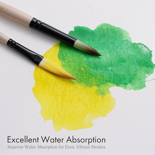 ARTIFY Watercolor Brush Set, 8 Pcs Professional Paint Brushes with Case for Beginners and Artists, Various Shapes, Optimized Hairs for Watercolor, Gouache, Ink, Tempera, and Fabric Painting