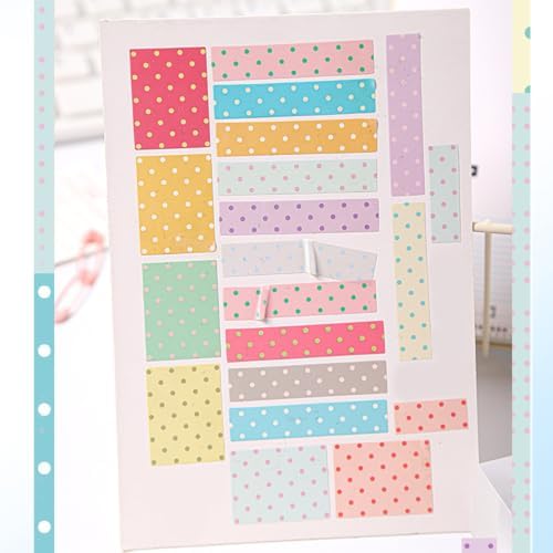 Colorful Polka Dot Washi Tape Stickers for Journaling Cute Striped Grid Dots Scrapbook Stickers Aesthetics Die-Cut Decorative Tape for Scrapbooking Junk Journal Phone Cases DIY Crafts Embellishments