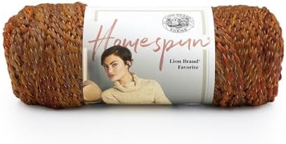 Lion Brand Yarn Homespun Yarn, Soft Bulky Yarn for Knitting, Crocheting, and Crafting, 1 pack, Wildfire