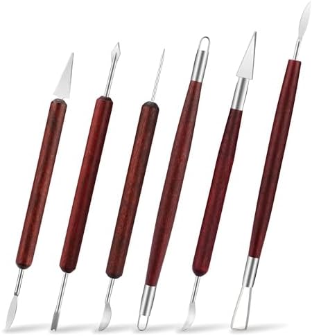 LINPHCEY 6-Piece Clay Sculpting Tools Set Perfect for Polymer Air Dry Modeling Clay Beginners & Professionals Ideal for DIY Pottery & Ceramics Tools for Clay Sculpting & Crafting