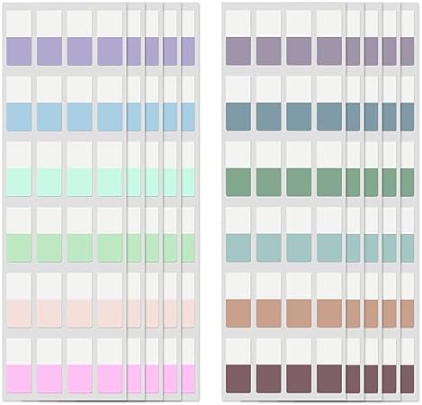 480 Pcs Sticky Index Tabs, 0.5x1'' Colored Book Sticky Tabs for Notebooks