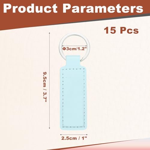 MECCANIXITY Leather Keychain Blanks Bulk Rectangle Laser Engraving Keychain Kit