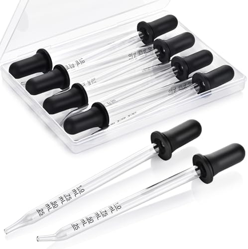 Eye Dropper, 1mL Glass Liquids Pipette Dropper Tool with Measurement Herain
