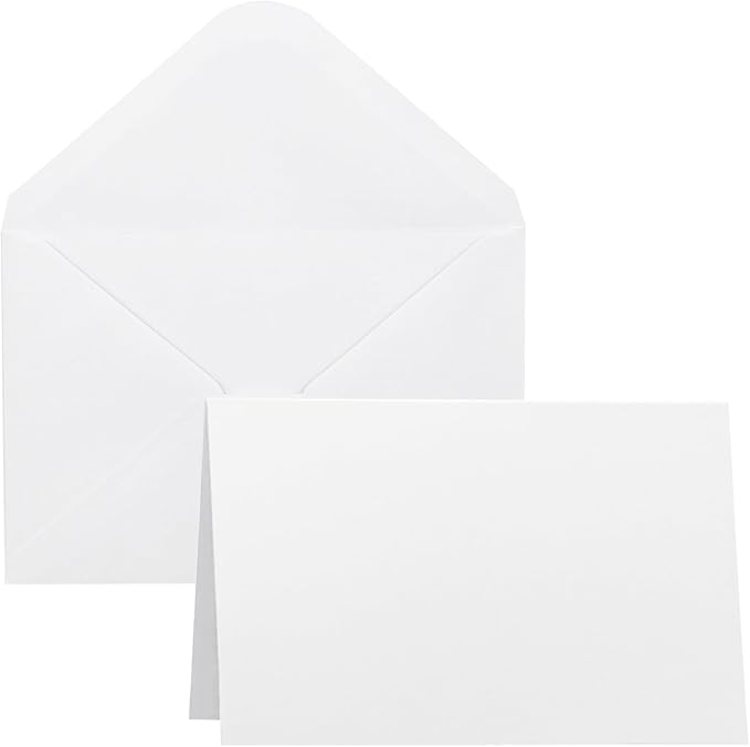 50 Pack Blank Cards and Envelopes 4x6, White Blank Note Cards Greeting Cards and Envelope Set, Folded Cardstock with Envelopes for DIY Greeting Card, Thank You Cards, Invitations