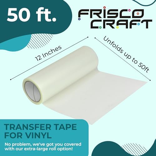 Frisco Craft Clear Transfer Tape for Vinyl Roll 12" x 50 Ft