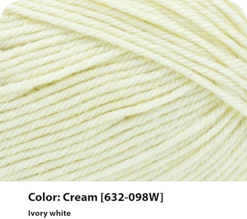 Lion Brand Yarn, Wool-Ease Recycled Crochet Yarn, Cream, Off White, 3 Pack
