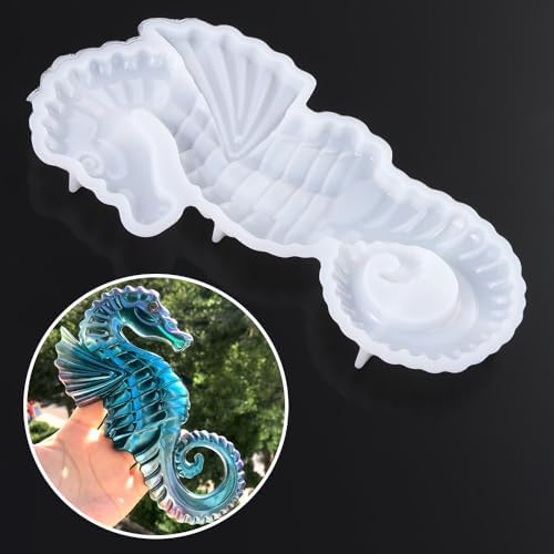 3D Seahorse Silicone Mold for Epoxy/UV Resin Casting DIY Craft Art Decors
