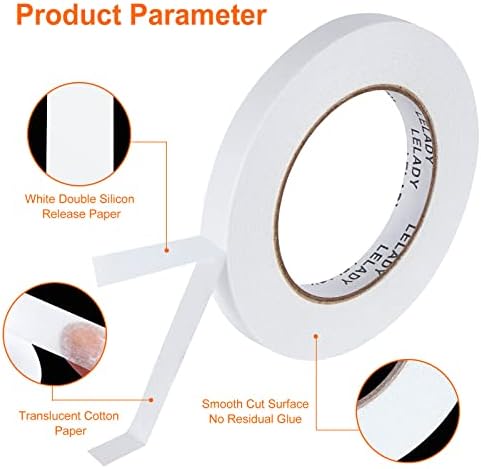 Double Sided Tape 1/2 Inch x 40 Yards- 4 Rolls