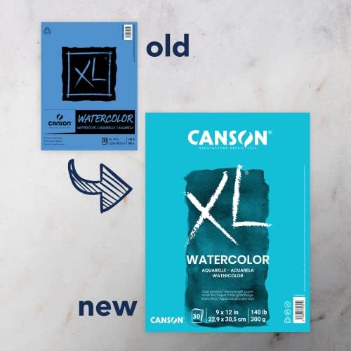 Canson XL Series Watercolor Paper Pad, 9" x 12", 30 Sheets/Pad, 6 Pads