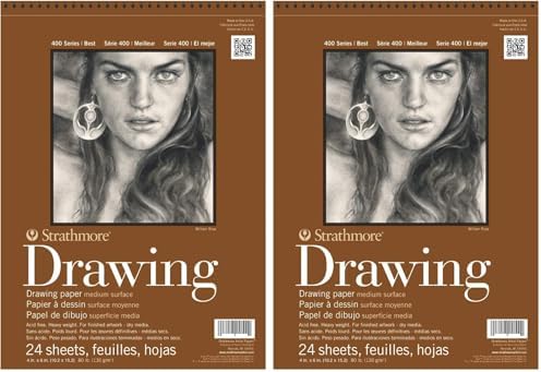 Strathmore (400-1 400 Series Drawing Pad, Medium Surface, 4"x6", 24 Sheets (Pack of 2)