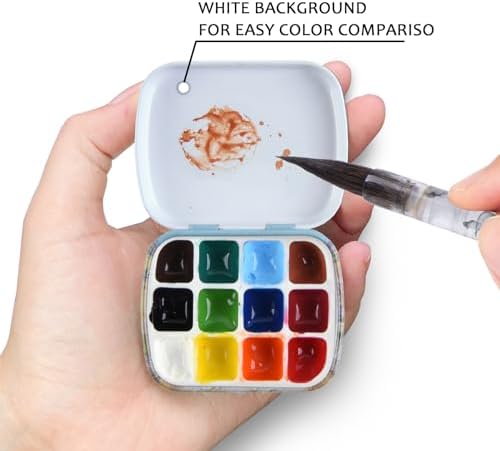 Portable Travel Watercolor Palette, Mini Metal Tin Box,12-Well Empty Tins