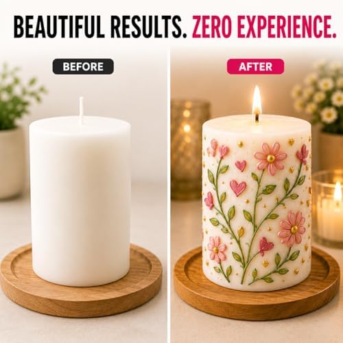 BALTIC DAY Candle Wax Pen Set, 12 Colors, 30ml Each, Non-Toxic Candle Paint Pens with Precision Tip for Candle Decorating, DIY Candle Making, Writing, Painting, Crafts & Personalized Gifts