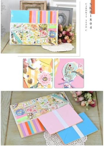 Huralona Greeting Card Making Supplies Envelope Kit Gift Anniversary Craft | Handmade DIY Card Kits 15 Cards 15 Envelopes with Accessories for Birthday Thanksgiving Christmas Wedding Invitation