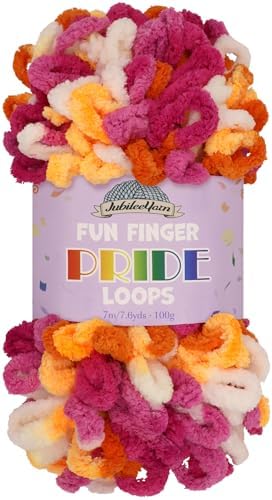 JubileeYarn Fun Finger Loops Yarn - 100g/Skein Jumbo Polyester - DeLarverie - 1 Skein