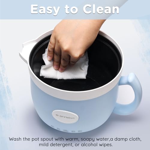 OFFNOVA Wax Melter 1.2L, 35OZ Candle Making Kit with Pouring Spout Suitable for Candle DIY Hobbyist Wax Warmer, Easy to Clean, Gift for Woman Man, Blue (Candle Melting Pot)