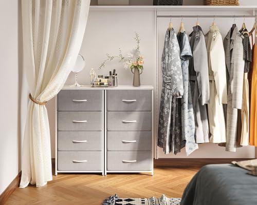 AODK Small Dresser for Bedroom with 4 Storage Drawers, Light Grey