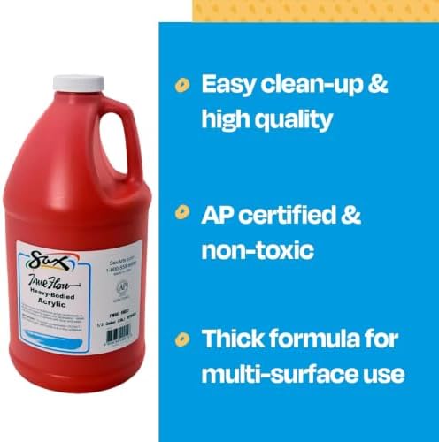Sax True Flow Heavy Body Acrylic Paint, 1/2 Gallon, Fire Red - 439268