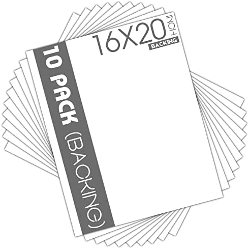 Mat Board Center 16x20 Backing Boards, 10 Pack White Backboards for Frames