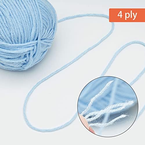 NICEEC 300g Soft Assorted Colors Yarn 100% Acrylic 870yds -Aqua