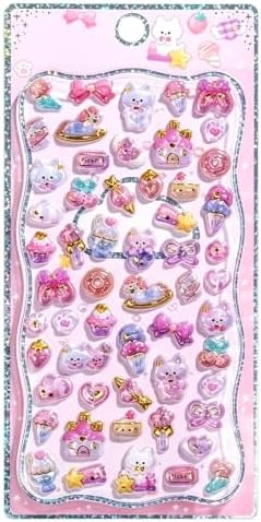 3D Puffy Stickers, Kawaii Resin Decorative Stickers for Phone Case, Notebook, Scrapbooking (Style-15)