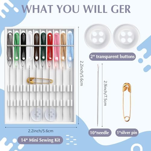 MTLEE 28 Boxes 280 Pieces Quick Fix Sewing Kit, Easy Pre Threaded Needle