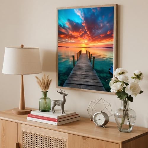 Beach Paint by Number Adult Paint by Numbers Kits for Adults 20x16in | Canvas Paint by Numbers for Adults Sunrise,Adult Paint by Numbers Beach for Gifts and Home Wall Includes All Supplies