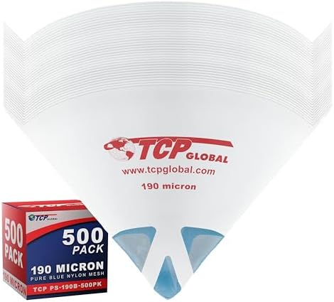 TCP Global - 190 Micron Filter Tips Ultra-Fine Paint Strainer, 500 Pack | Premium Pure Blue Nylon Mesh Cone Strainer - Paint Filter Cones for Auto, House & Hobby