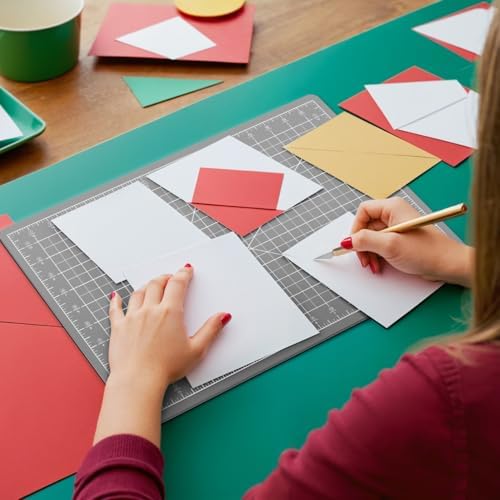 Ecraft Self Healing Cutting Mat 18x12 Inch A3, 5-Ply Double Sided Rotary Cutting Board with Grid, Grey/Black for Sewing, Quilting, Fabric & Craft Projects