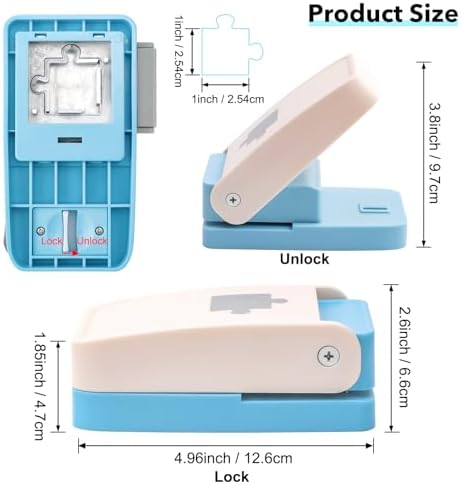 Puzzle Punch, 1 x 1 inch Mini Puzzle Maker, Portable Puzzles Pieces Puching Machine, DIY Jigsaw Puzzles Piece Cutter for Personalized JigsawPuzzle Custom PhotoPuzzle CustomizedPuzzle Making Tool