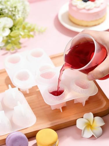 4 Cavity Strawberry Silicone Mold – 2 Pieces Big Strawberry Silicone Fruit Mold for Chocolate, Fondant, Candle, Resin & Cake Decor, 3D DIY Baking Tool for Parties & Gifts (Big Strawberries)